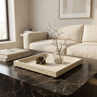 SQUARE STONE TRAY | Travertine