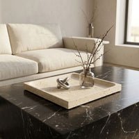 SQUARE STONE TRAY | Travertine