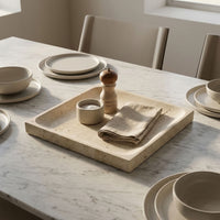 SQUARE STONE TRAY | Travertine