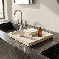 SQUARE STONE TRAY | Travertine