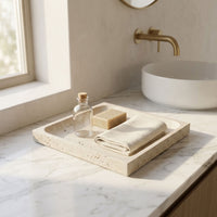 SQUARE STONE TRAY | Travertine