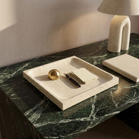 SQUARE STONE TRAY | Travertine