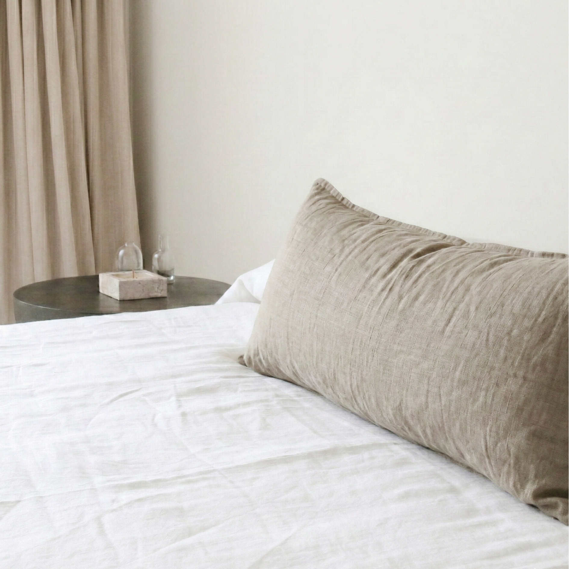 STONEWASHED LINEN LUMBAR CUSHION COVER | Stone - Shop premium Home Decor for modern interiors - premium homewares - luxury home decor online