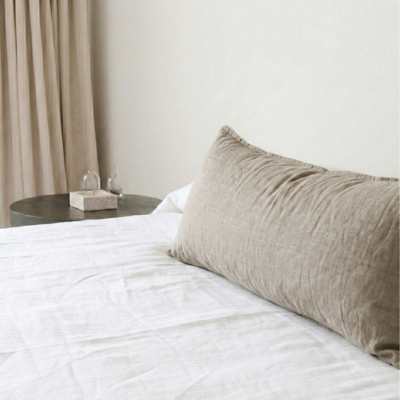 STONEWASHED LINEN LUMBAR CUSHION COVER | Stone - Shop premium Home Decor for modern interiors - premium homewares - luxury home decor online