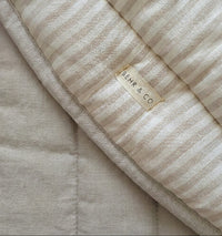 STONEWASHED LINEN BABY PLAY MAT | 115 dia | Stone + Stripe - Shop premium Home Decor for modern interiors - premium homewares - luxury home decor online