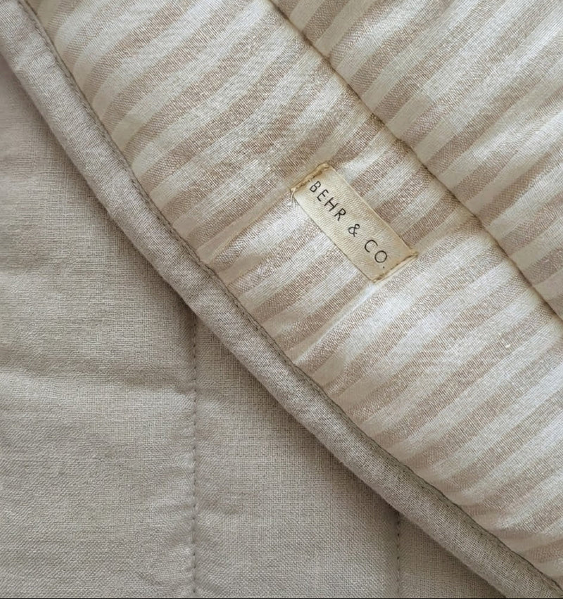 STONEWASHED LINEN BABY PLAY MAT | 115 dia | Stone + Stripe - Shop premium Home Decor for modern interiors - premium homewares - luxury home decor online