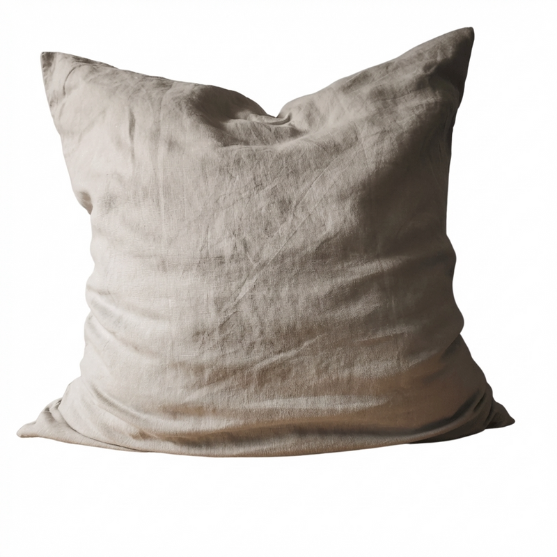 STONEWASHED LINEN SQUARE CUSHION COVER | 65*65 | Stone - Shop premium Home Decor for modern interiors - premium homewares - luxury home decor online
