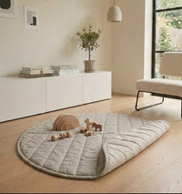 Behr&Co reversible stone and stripe baby play mat which can be used for tummy time too