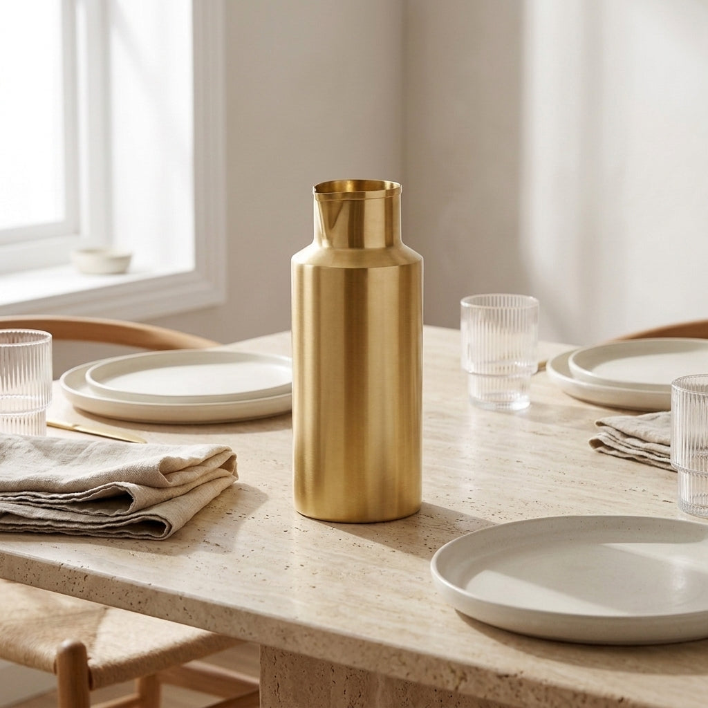 GEO WATER PITCHER | Brass