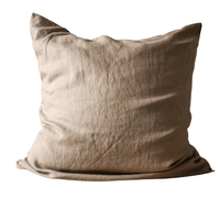 STONEWASHED LINEN SQUARE CUSHION COVER | 65*65 | Latte - Shop premium Home Decor for modern interiors - premium homewares - luxury home decor online
