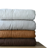 STONEWASHED LINEN THROW | 160*210 Stone - Shop premium Home Decor for modern interiors - premium homewares - luxury home decor online