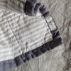 STONEWASHED LINEN BABY/COT QUILT | 120*100 Slate + Stripe