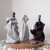 STONEWASHED LINEN BOTTLE POUCH | Pinstripe