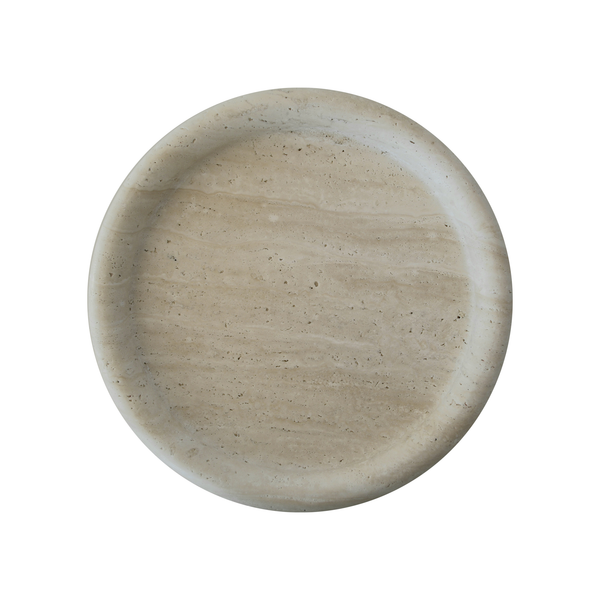 ROUND STONE TRAY | Travertine