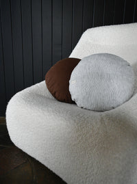 STONEWASHED LINEN ROUND CUSHION COVER | 40cm dia | Cocoa