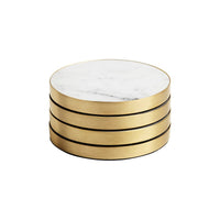 GEO COASTERS | Brass & Carrara | Set of 4 - Shop premium Home Decor for modern interiors - premium homewares - luxury home decor online