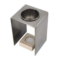 OIL BURNER  | Black Nickel & Travertine - Shop premium Home Decor for modern interiors - premium homewares - luxury home decor online