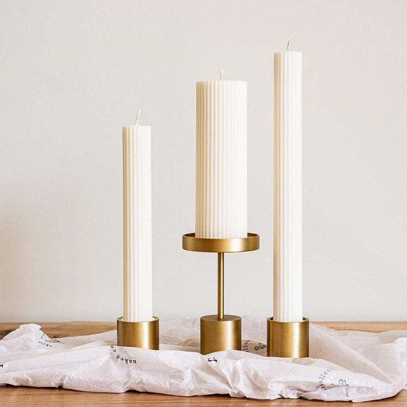 RIPPLE CANDLE | Small | White Home Decor B E H R & C O.