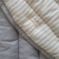 STONEWASHED LINEN BABY PLAY MAT | 115 dia | Ash + Stripe - Shop premium Home Decor for modern interiors - premium homewares - luxury home decor online